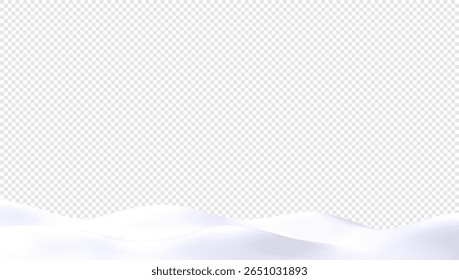 Winter Snowy Landscape with Transparent Background for Seasonal Designs