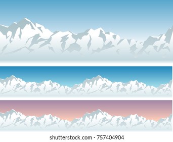 Winter Snowy Mountain, expandable horizontally