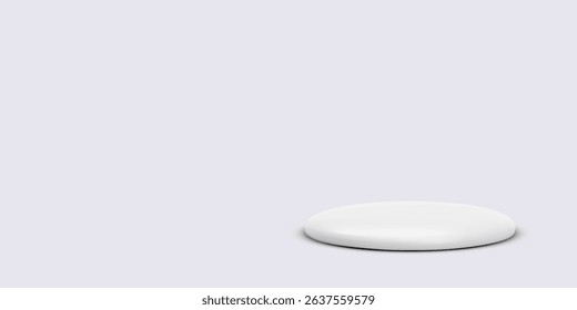 Winter Snowy Podium with Soft Shadows, Ideal for Christmas Product Display or Holiday Branding Scenes. Minimal Seasonal Design Element. Vector Illustration.