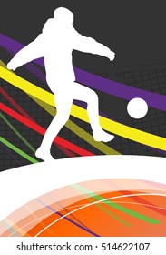 Winter soccer men football players active sport silhouettes vector abstract background illustration