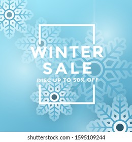 winter Social media post design template illustration