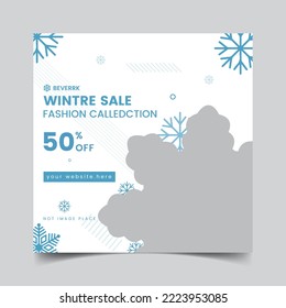 Winter social media post template