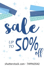 Winter social media sale banners and ads, web template collection.  Christmas vector illustration for mobile website posters, email and newsletter designs, promotional material