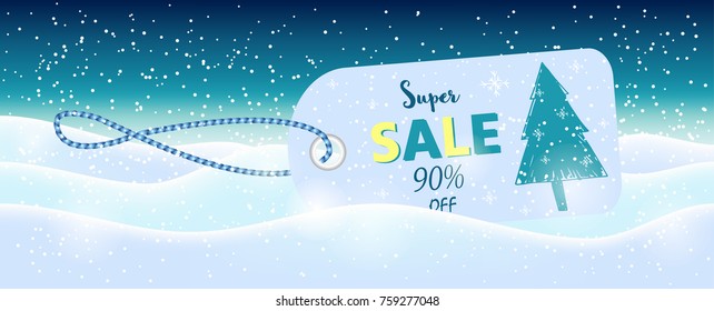 Winter social media sale banners and ads, web template collection.  Christmas vector illustration for mobile website posters, email and newsletter designs, promotional material