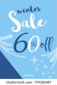 Winter social media sale banners and ads, web template collection.  Christmas vector illustration for mobile website posters, email and newsletter designs, promotional material