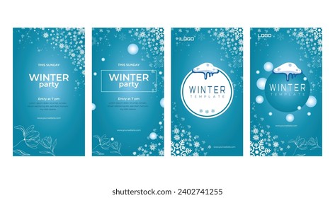 Winter social media stories background template