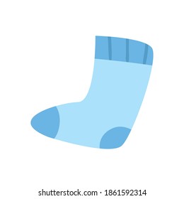 Winter sock daily sticker flat style icon design of Cloth season cold textile fashion warm accessory new year merry christmas and celebration theme Vector illustration
