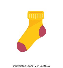Winter sock icon flat vector. Interior house. Cute work isolated