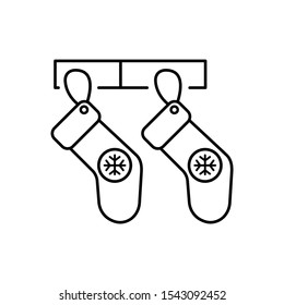 Winter sock icon. Simple line, outline vector of Christmas icons for ui and ux, website or mobile application