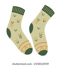 Winter socks clipart. Cute hand draw seasonal object. Vector illustration in flat style