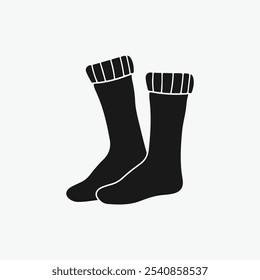 winter socks icon design simple flat illustration on white background