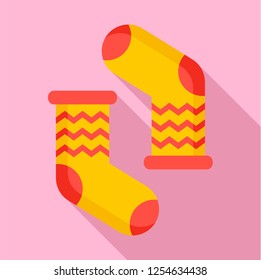Winter socks icon. Flat illustration of winter socks vector icon for web design