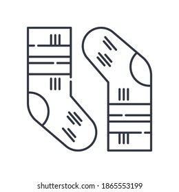 Winter socks icon, linear isolated illustration, thin line vector, web design sign, outline concept symbol with editable stroke on white background.