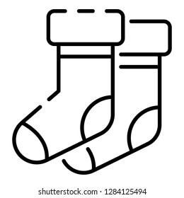 Winter socks icon. Outline winter socks vector icon for web design isolated on white background