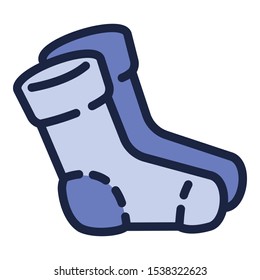 Winter socks icon. Outline winter socks vector icon for web design isolated on white background