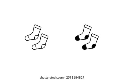 Winter Socks icons set vector stock illustration