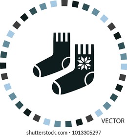 Winter socks vector icon