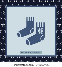Winter socks vector icon
