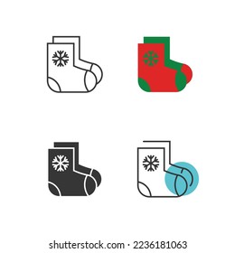 winter socks vector icon festival season 