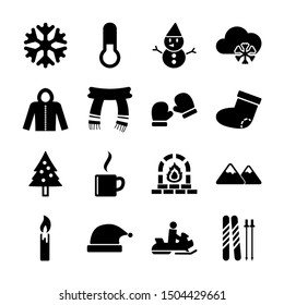 Winter Solid Icons Vector Design