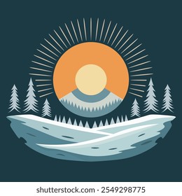 Winter Solstice background. Vector illustration.