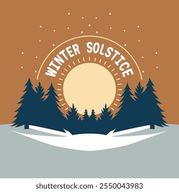 Winter Solstice background. Vector illustration.