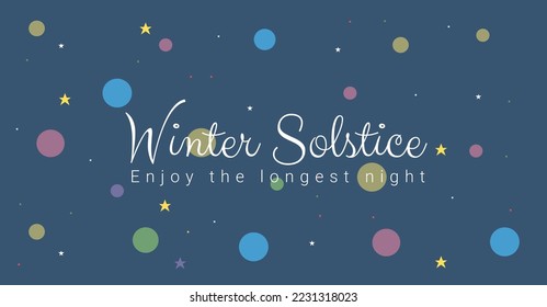 winter solstice celebration banner or flyer or illustration	