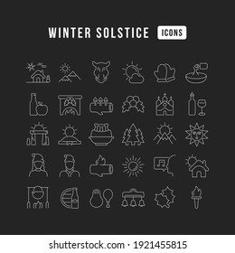 Wintersolstice. Sammlung von perfekt dünnen Symbolen für Webdesign, App und modernste Projekte. Das Set der Zeichen für die Kategorie Feiertage.