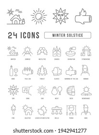 Winter Solstice. Collection of perfectly thin icons for web design, app, and the most modern projects. The kit of signs for category Holidays.