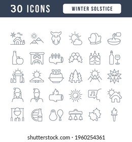 Winter Solstice. Collection of perfectly thin icons for web design, app, and the most modern projects. The kit of signs for category Holidays.