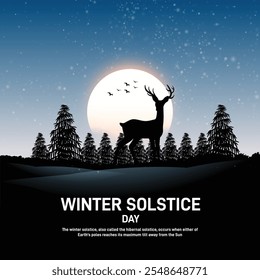 winter solstice day. winter solstice day creative banner, poster, social media post, postcard, background, template, backdrop, web banner, greetings card, flyer design etc.