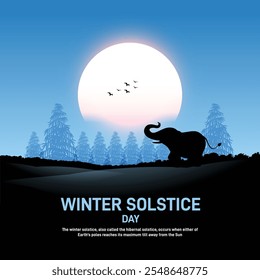 winter solstice day. winter solstice day creative banner, poster, social media post, postcard, background, template, backdrop, web banner, greetings card, flyer design etc.