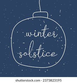 Winter Solstice Day December 21-22. The longest night of the year. Hand drawn сhristmas tree toy with an inscription. Template for invitations, posters, greeting cards. Flat vector illustration