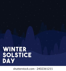 Winter Solstice Day. The winter solstice occurs annually on December 21 or 22. Flat design vector. Eps 10.