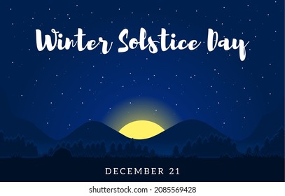 Winter Solstice Day Thema Poster oder Banner. Vektorgrafik. Geeignet für Poster , Banner, Kampagne und Grußkarte.