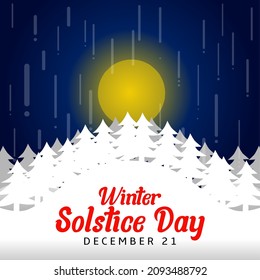 Winter Solstice Day theme template. Vector illustration. Suitable for Poster, Banners, campaign and greeting card.