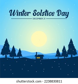 Winter Solstice Day theme. Vector illustration. Suitable for Poster, Banners, background and greeting card.