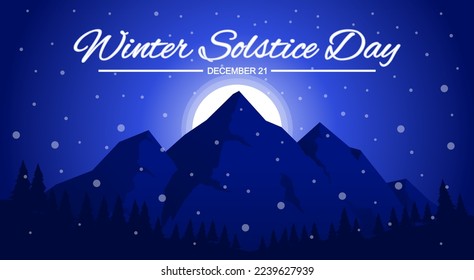 Winter Solstice Day theme. Vector illustration. Suitable for Poster, Banners, background and greeting card.