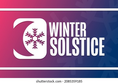 Winter Solstice. Holiday concept. Template for background, banner, card, poster with text inscription. Vector EPS10 illustration