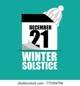 Winter solstice illustration. Flat design. EPS 10 vector.