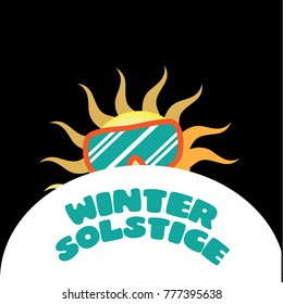 Winter solstice illustration. Flat design. EPS 10 vector.