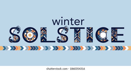 Winter solstice lettering. Elements for invitations, posters, greeting cards
