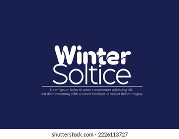 Winter solstice lettering. Elements for invitations, posters, greeting cards. The longest night in the year. Winter solstice day in December the 21.