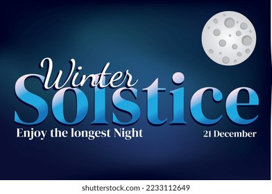 winter solstice lettering vector typography. hand drawn calligraphy winter soltice enjoy the longest night letter for background poster banner. isolated illustration.
