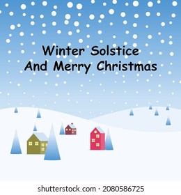 Winter Solstice. Merry Christmas. Banner vector illustration for background, greeting card, and postcard.