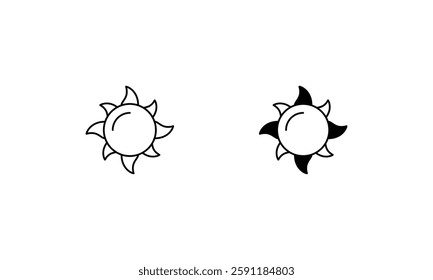 Winter solstice sun icons set vector stock illustration