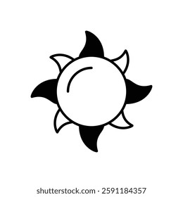 Winter solstice sun vector icon stock illustration