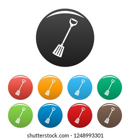 Winter spade icons set 9 color vector isolated on white for any design