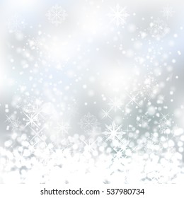 Winter sparkles falling snow. Christmas background