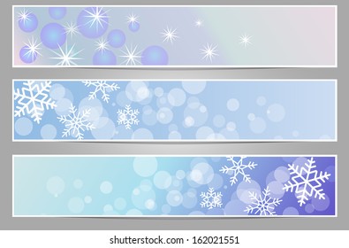 winter sparkling banners with snowflakes new year and Christmas part 2